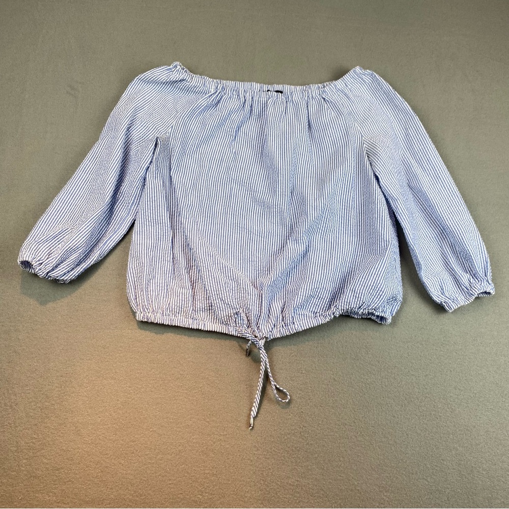 IMNYC Off The Shoulder 3/4 Long Sleeve Shirt Tie Bottom